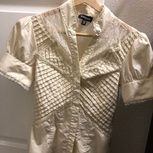 💕💗RARE🌸bebe prairie lace button down blouse 👚